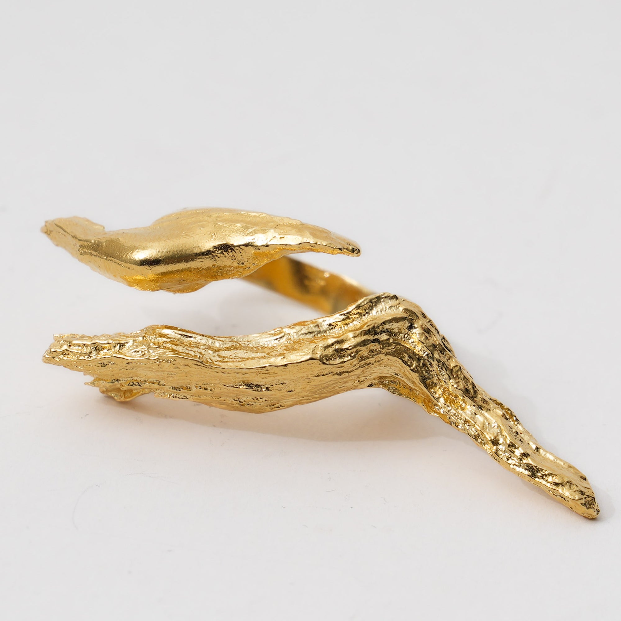 tree branch ring  gold vermeil adjustable