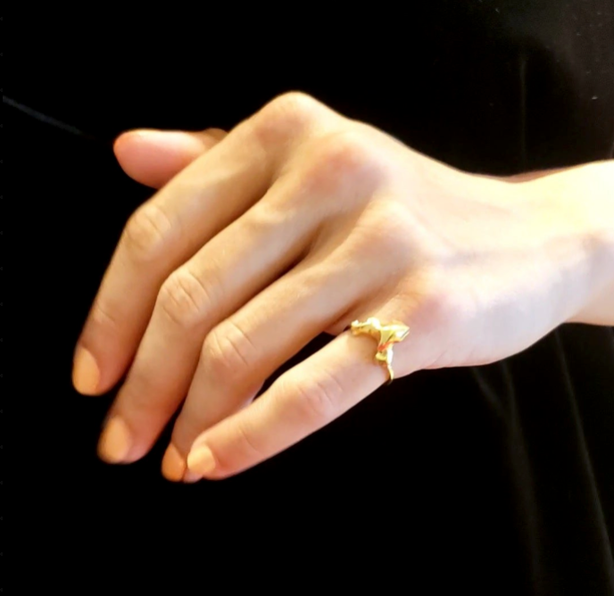 organic gold vermeil pinky ring